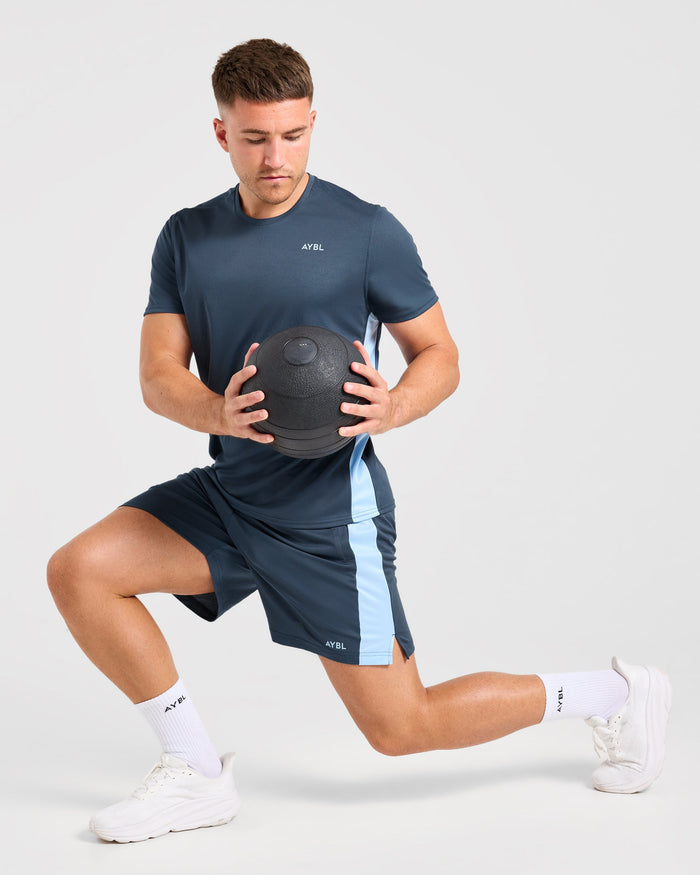 Active Shorts - Muted Navy/Light Blue
