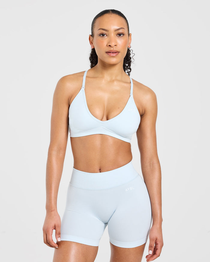 Adapt Seamless Strappy Sports Bra - Iced Blue