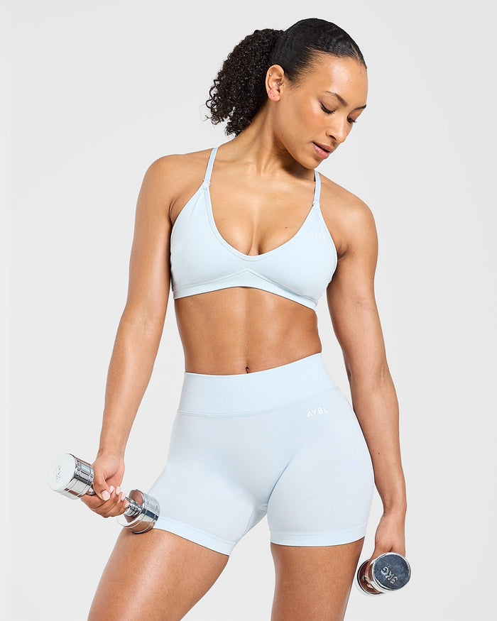 Adapt Seamless Strappy Sports Bra - Iced Blue