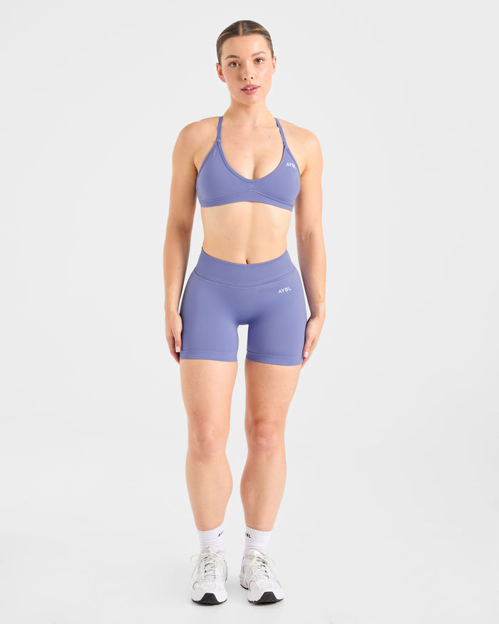 Adapt Seamless Strappy Sports Bra - Iris Blue