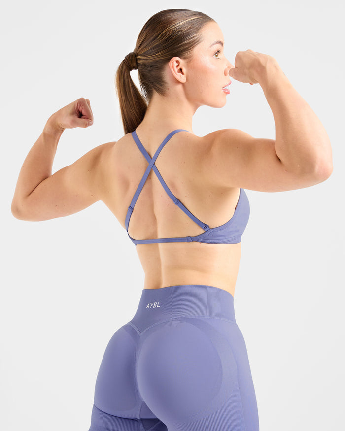 Adapt Seamless Strappy Sports Bra - Iris Blue