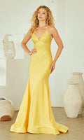 Yellow Amelia Couture Long Prom Dress 3018