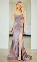 Victorian Purple Amelia Couture Long Prom Dress 8059