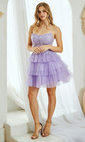 Lilac Amelia Couture Short Homecoming Dress 9066S
