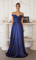 Navy Amoris Long Formal Dress T821