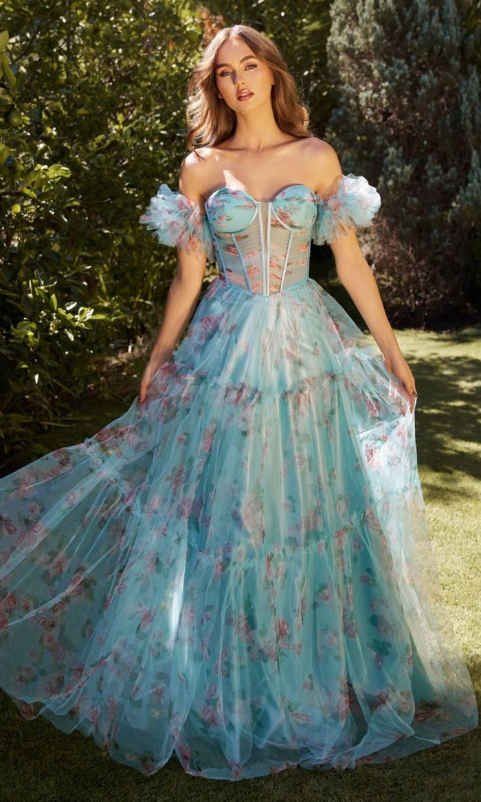 Blue Andrea and Leo Long Formal Dress A1285