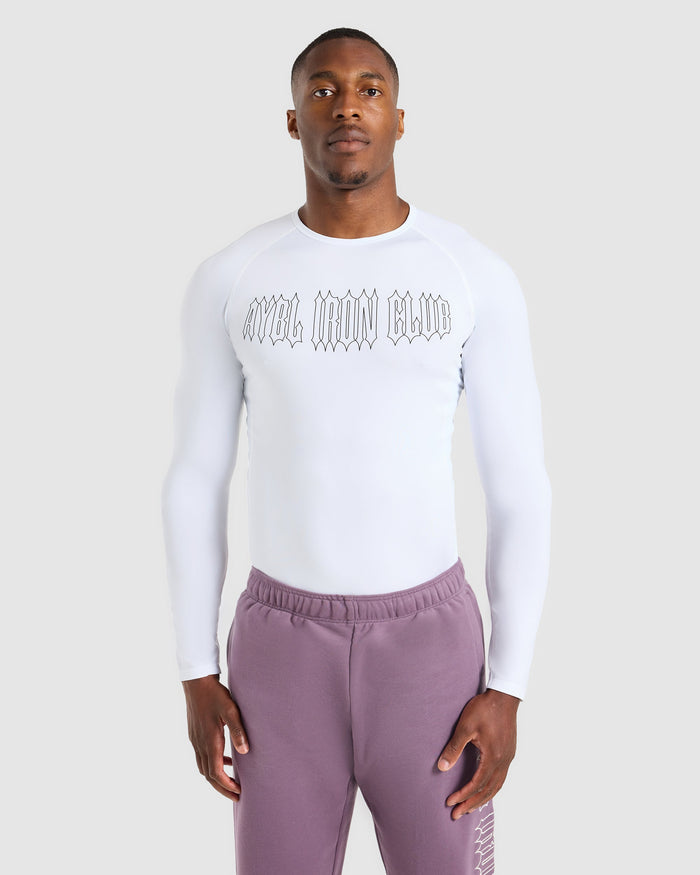 AYBL Iron Club Compression Long Sleeve - White