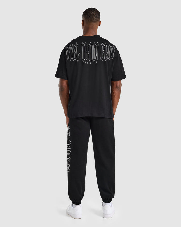 AYBL Iron Club Graphic Oversized T Shirt - Black