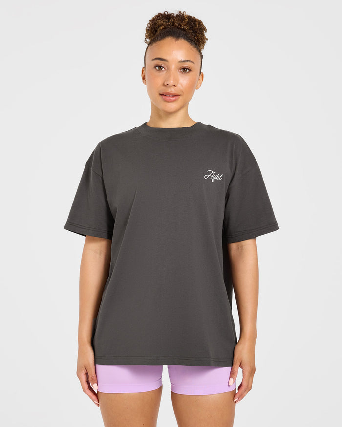 AYBL Lift Lodge Oversized T Shirt - Charcoal