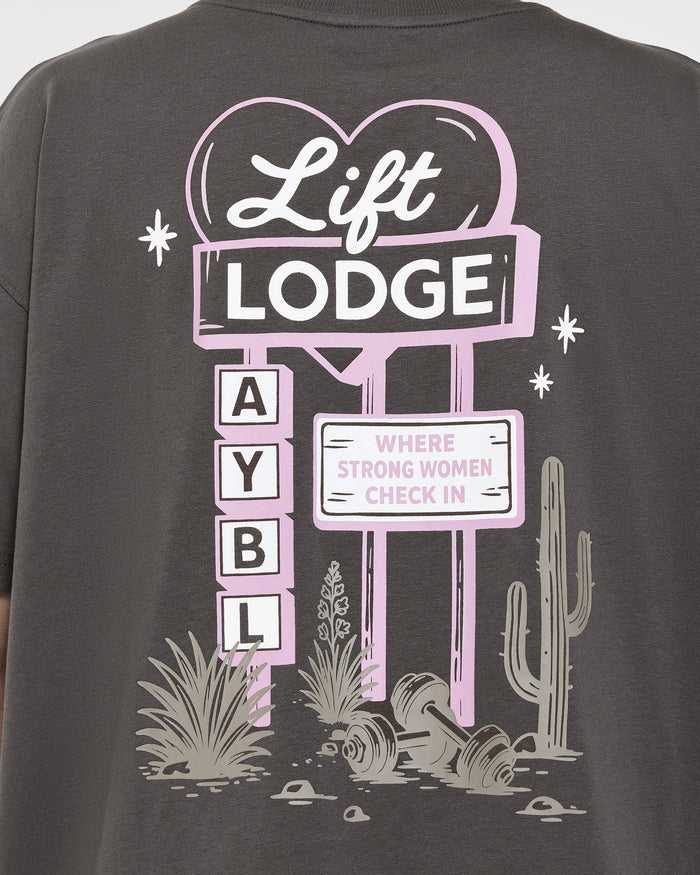 AYBL Lift Lodge Oversized T Shirt - Charcoal