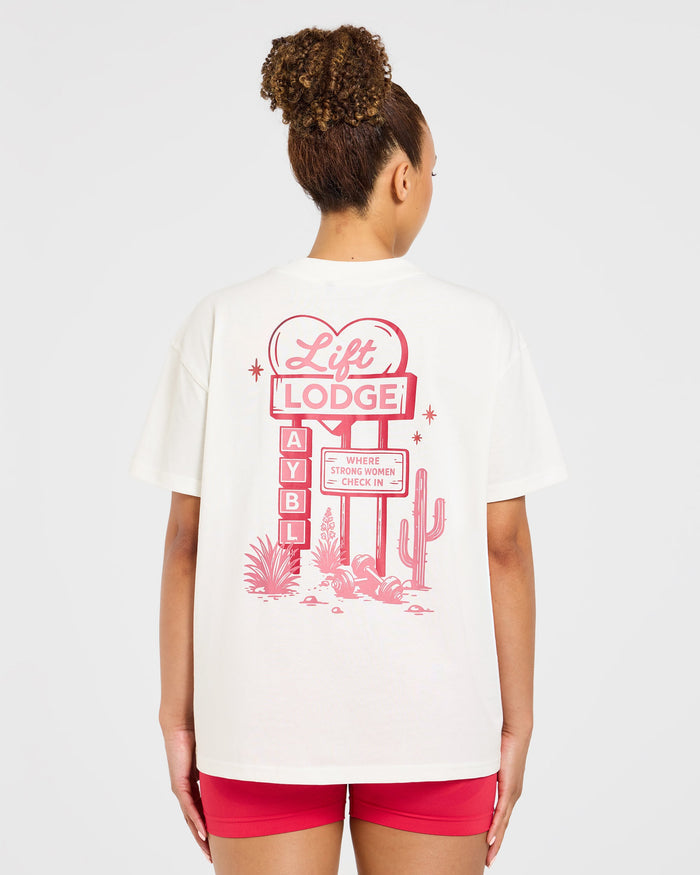 AYBL Lift Lodge Oversized T Shirt - Off White