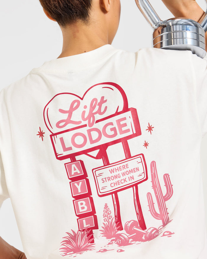 AYBL Lift Lodge Oversized T Shirt - Off White
