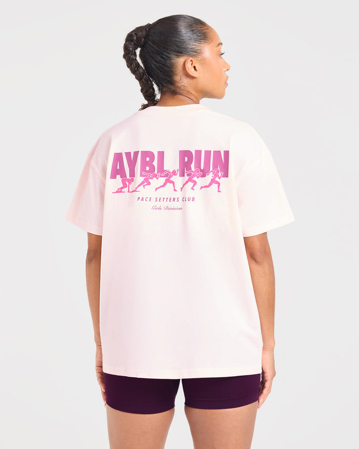 AYBL Run Oversized T Shirt - Baby Pink