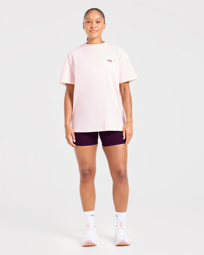 AYBL Run Oversized T Shirt - Baby Pink