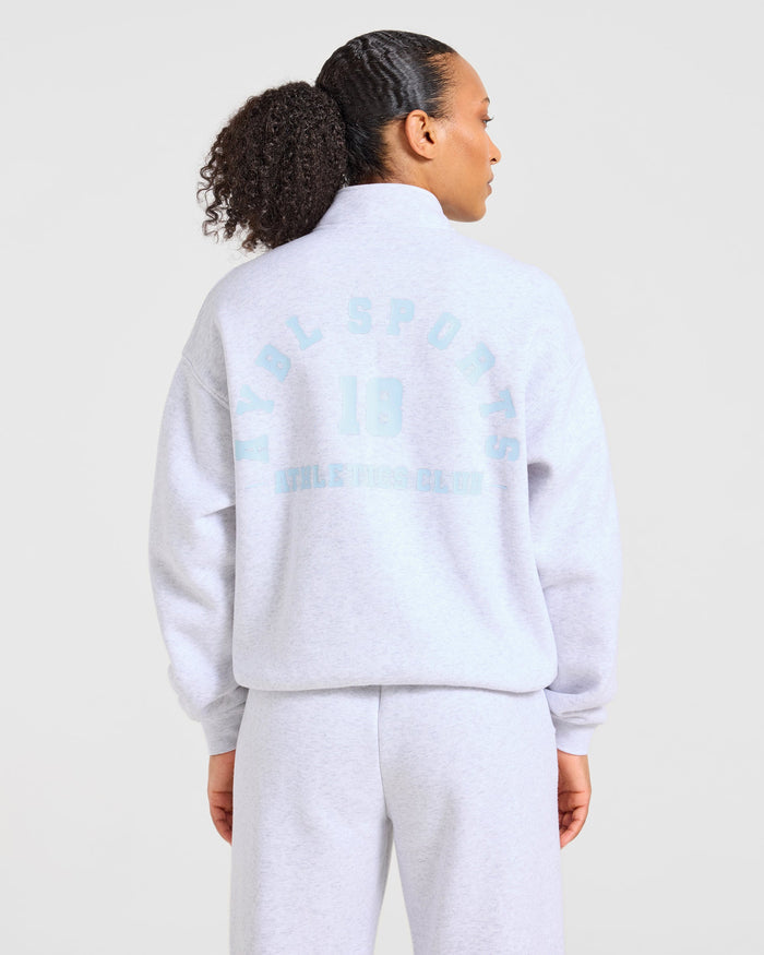 AYBL Sports 18 Oversized 1/4 Zip Pullover - Heather Grey