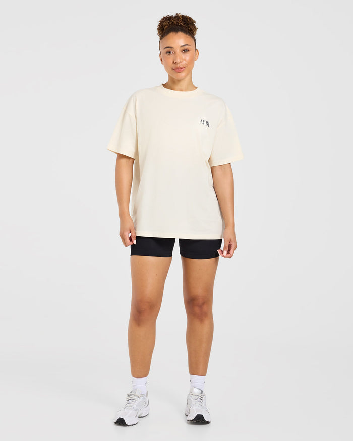 AYBL Strength Club Oversized T Shirt - Cream