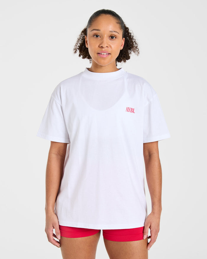 AYBL Strength Co Oversized T Shirt - White