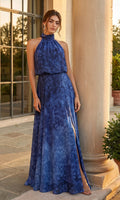Navy/Blue Betsy & Adam Long Formal Dress A24822Z