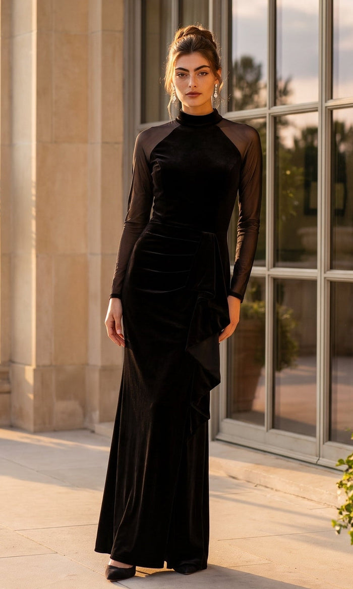 Black Betsy & Adam Long Formal Dress A25351