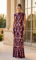 Wine/Rose Betsy & Adam Long Formal Dress A27619