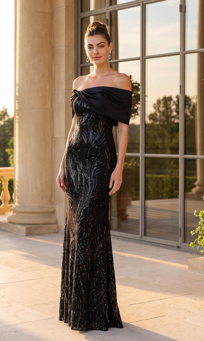 Black Betsy & Adam Long Formal Dress A28431