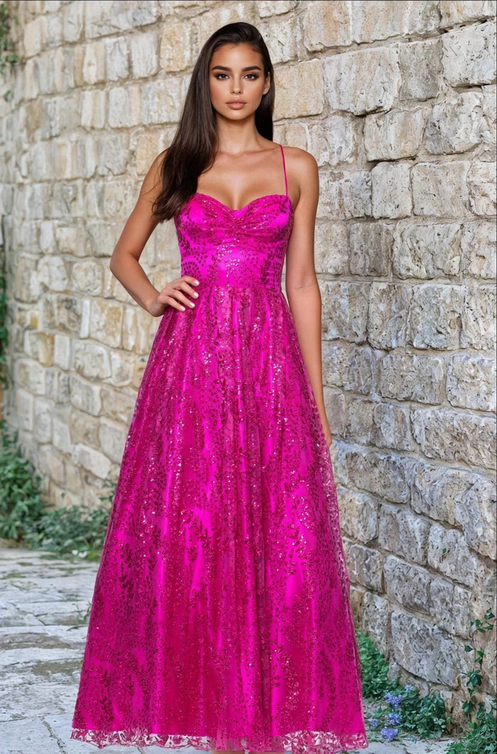 Hot Pink Blondie Nites Long Formal Dress 4867BN