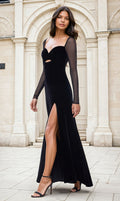 Black Blondie Nites Long Formal Dress 5040BN