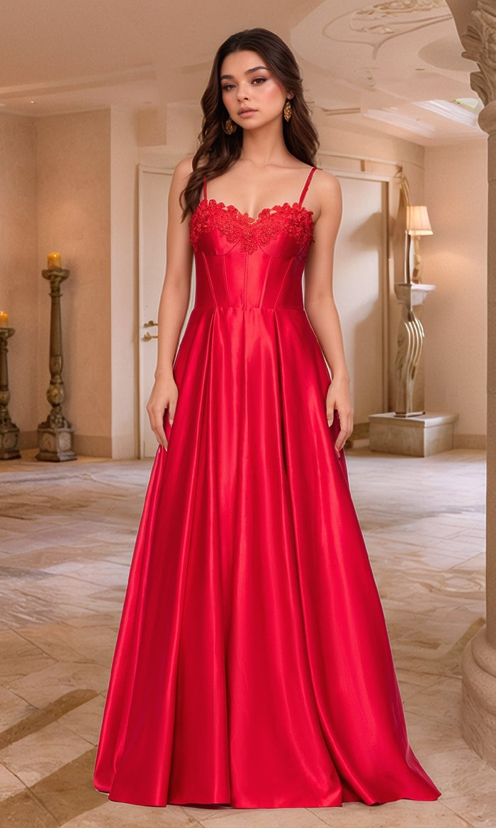 Red Blondie Nites Long Formal Dress 5387BN