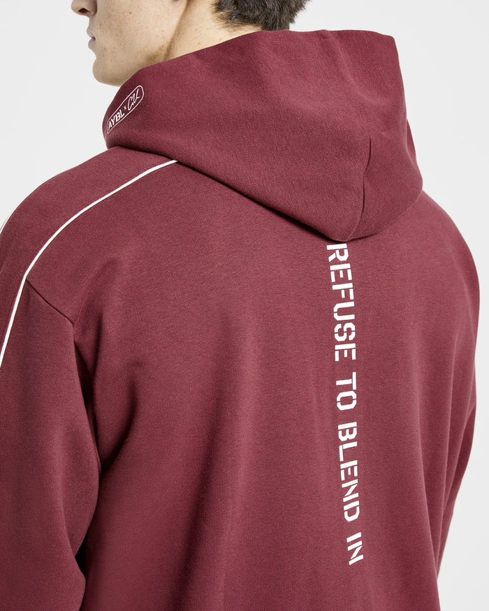 Cam Kissel x Oversized Full Zip Hoodie - Burgundy