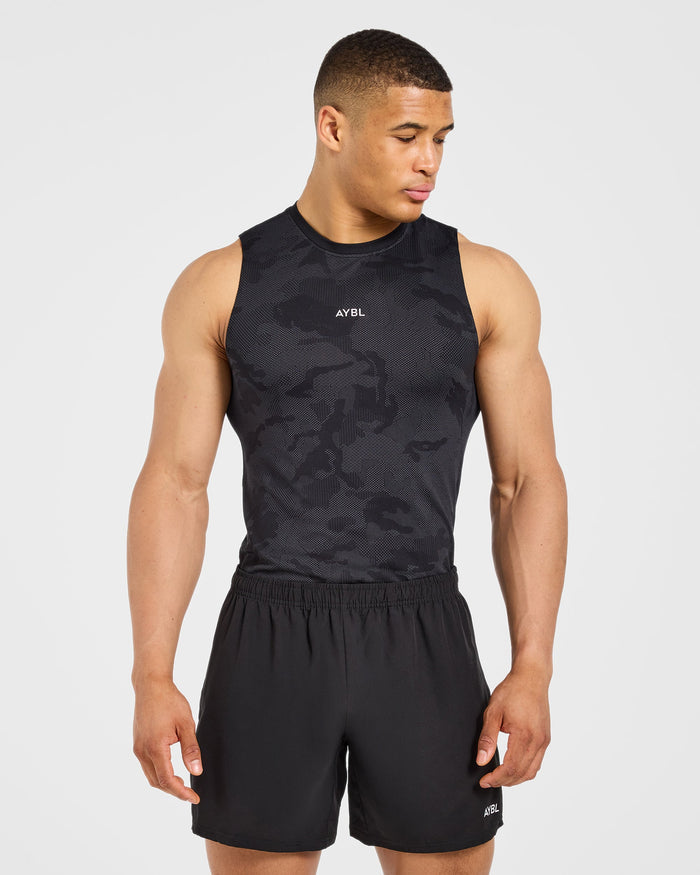 Camo Seamless Tank - Black