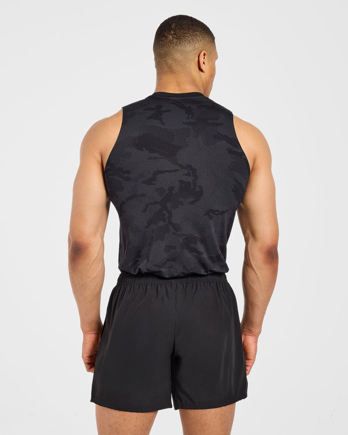 Camo Seamless Tank - Black