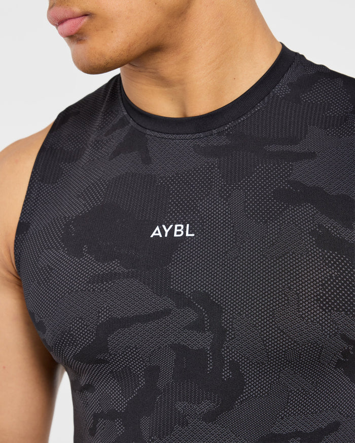 Camo Seamless Tank - Black