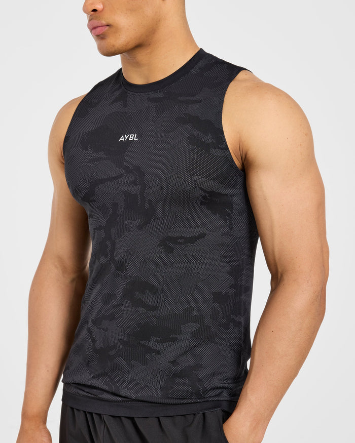 Camo Seamless Tank - Black