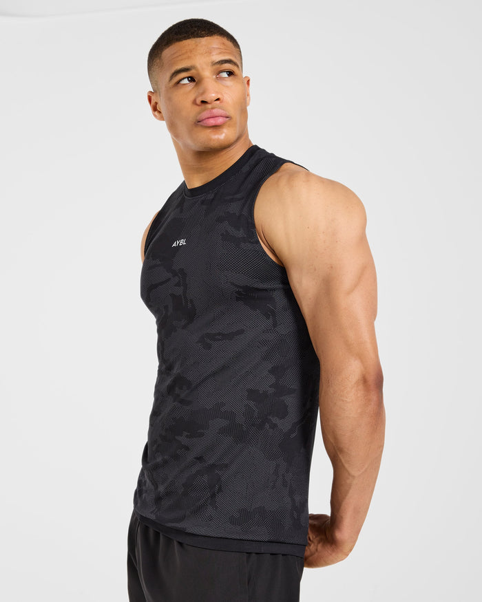 Camo Seamless Tank - Black