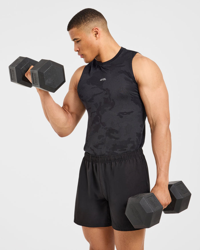Camo Seamless Tank - Black