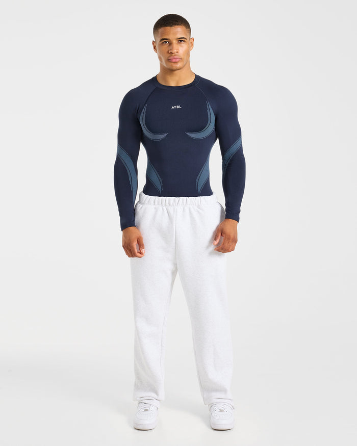 Charge Seamless Long Sleeve T Shirt - Navy