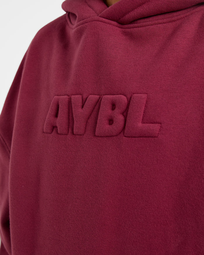 Classic Plush Oversized Hoodie - Muted Raspberry