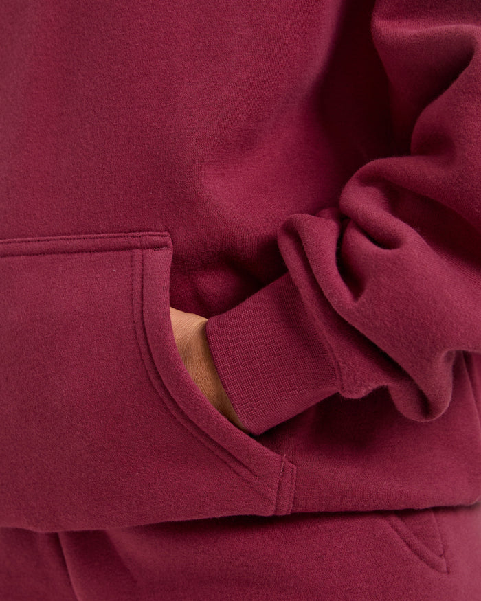 Classic Plush Oversized Hoodie - Muted Raspberry