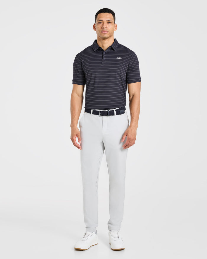 Classic Stripe Polo - Navy