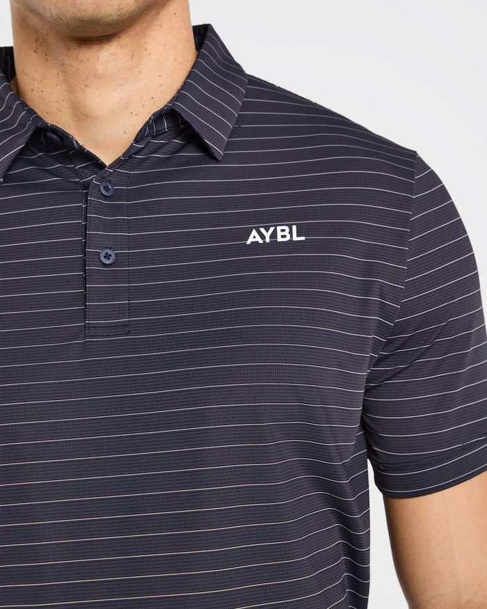 Classic Stripe Polo - Navy