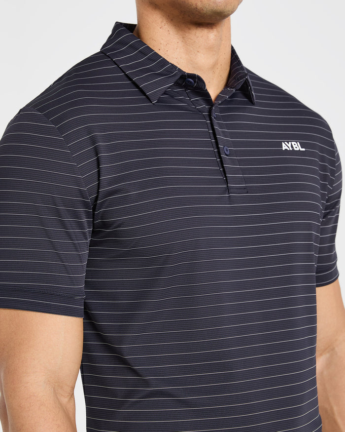 Classic Stripe Polo - Navy