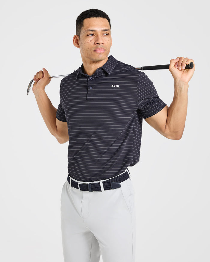 Classic Stripe Polo - Navy