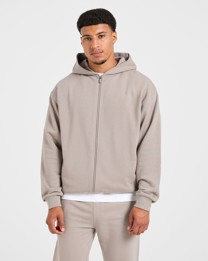 Craft Oversized Zip Up Hoodie - Fog