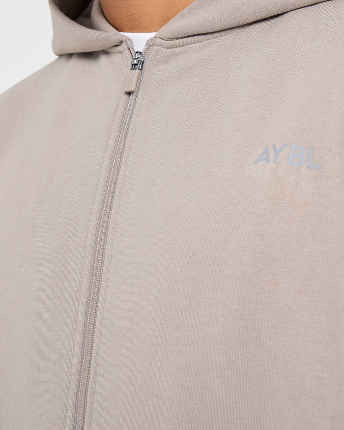 Craft Oversized Zip Up Hoodie - Fog
