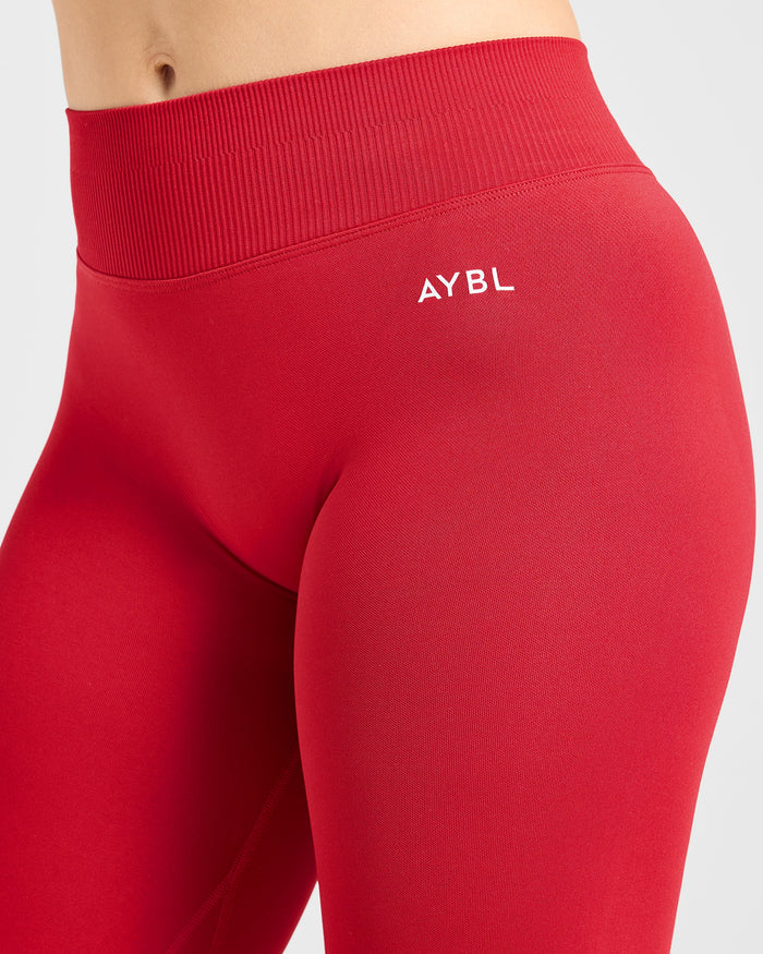 Enhance Seamless Flared Leggings - Red