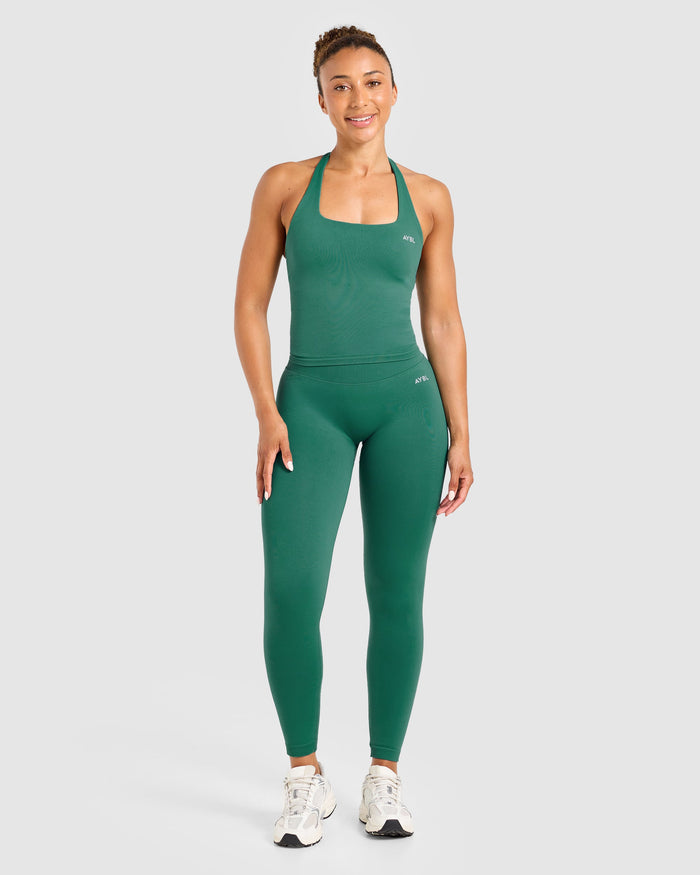 Enhance Seamless Halterneck Top - Evergreen