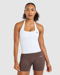 Enhance Seamless Halterneck Top - White