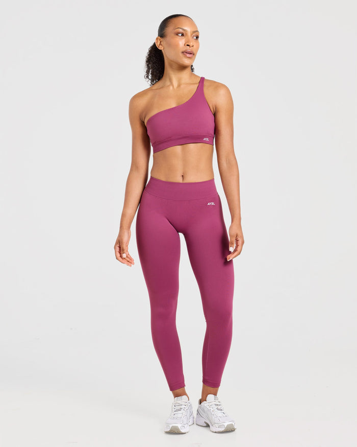 Enhance Seamless One Shoulder Sports Bra - Dusky Rose