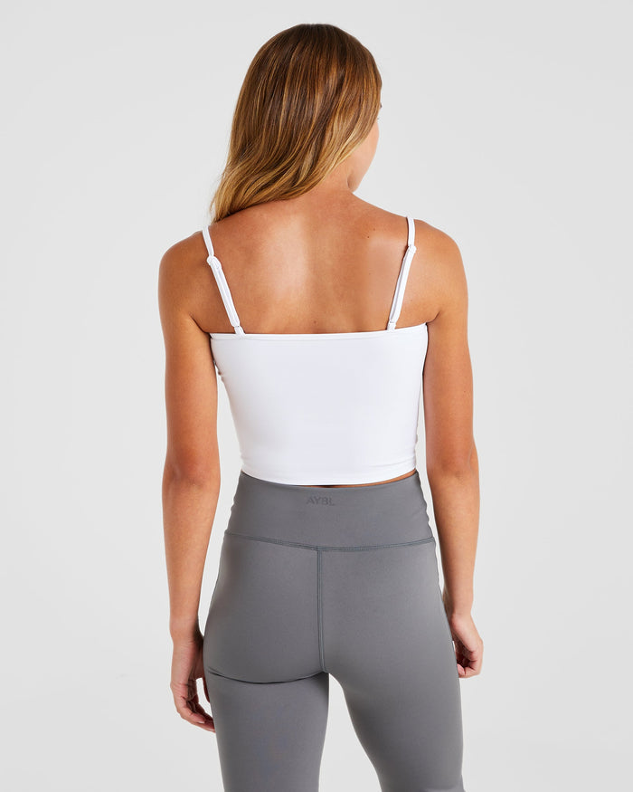 Essential Crop Vest - White