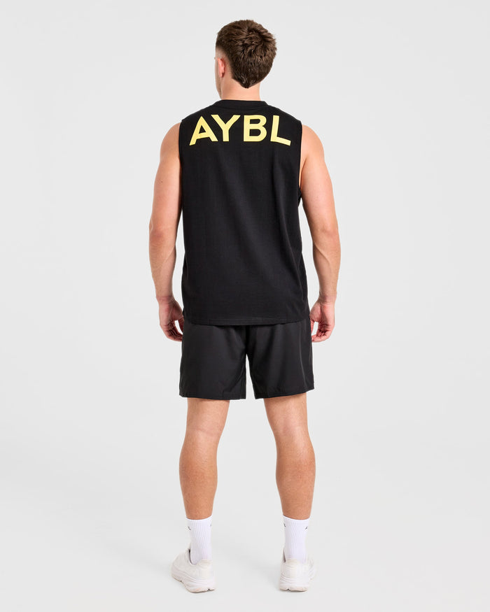 Essential Oversized Graphic Tank - Black/Yellow